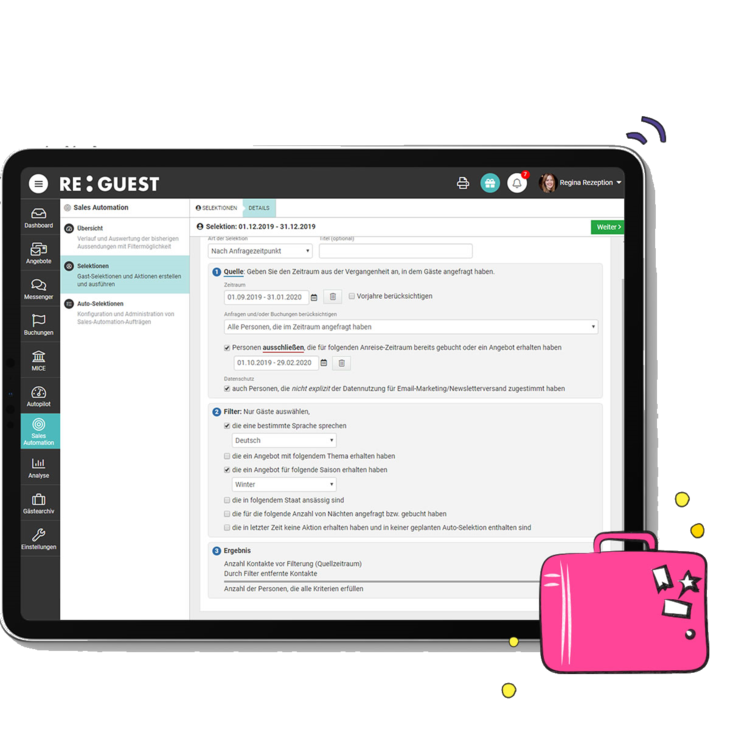 Targeted bookings by enquiry period: