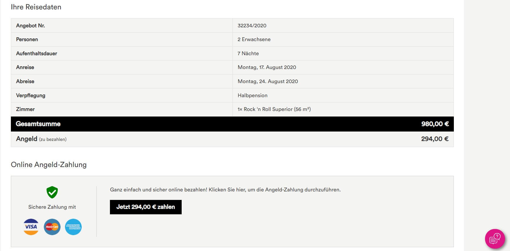 Angeld online bezahlen