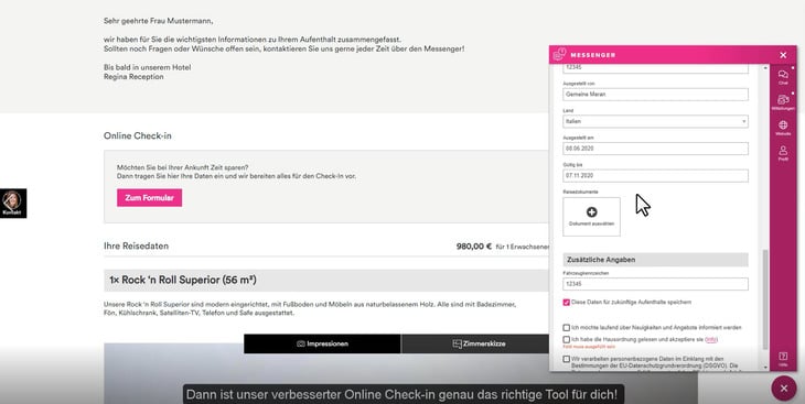 Verbesserter Online Check-in
