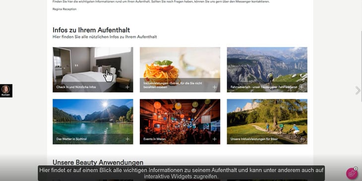 Willkommensgruß und digitale Gästemappe