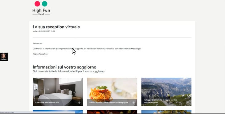 Saluto di benvenuto e cartella digitale