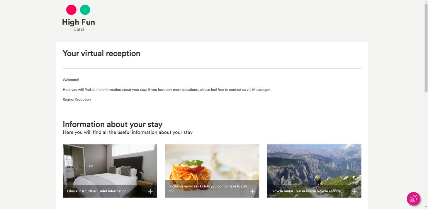 Welcome and digital guest folder