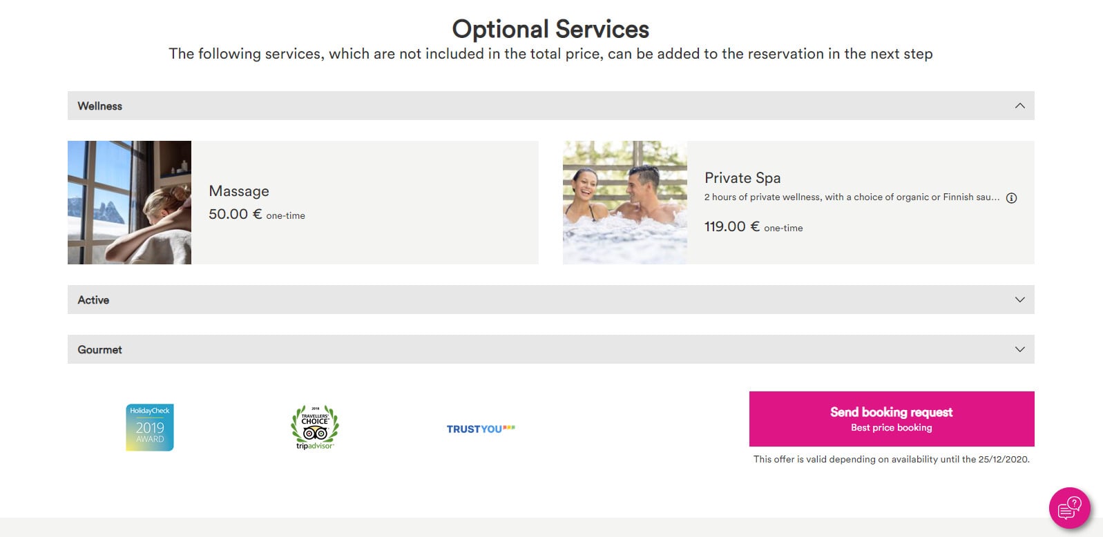 Improved Display of Extra Services