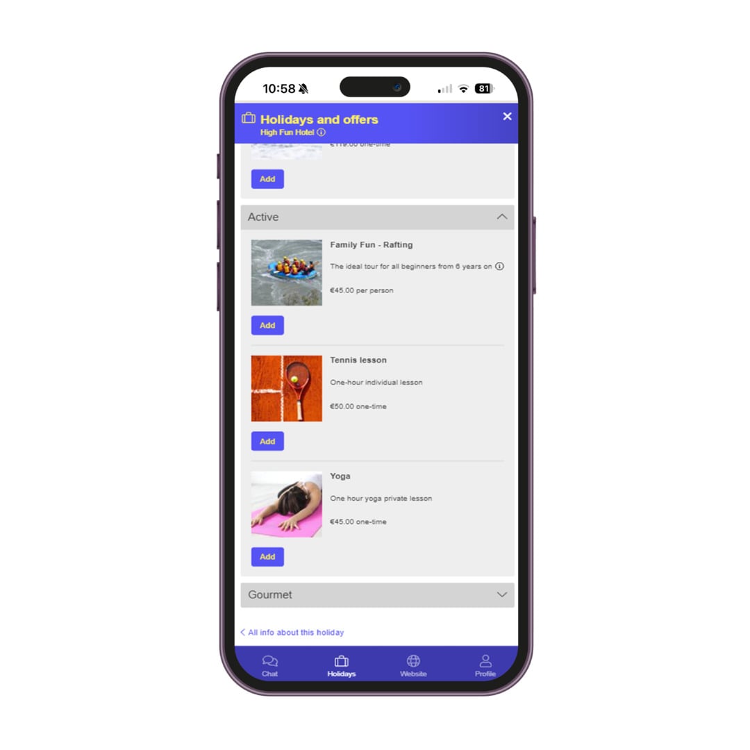 Upselling prima del soggiorno